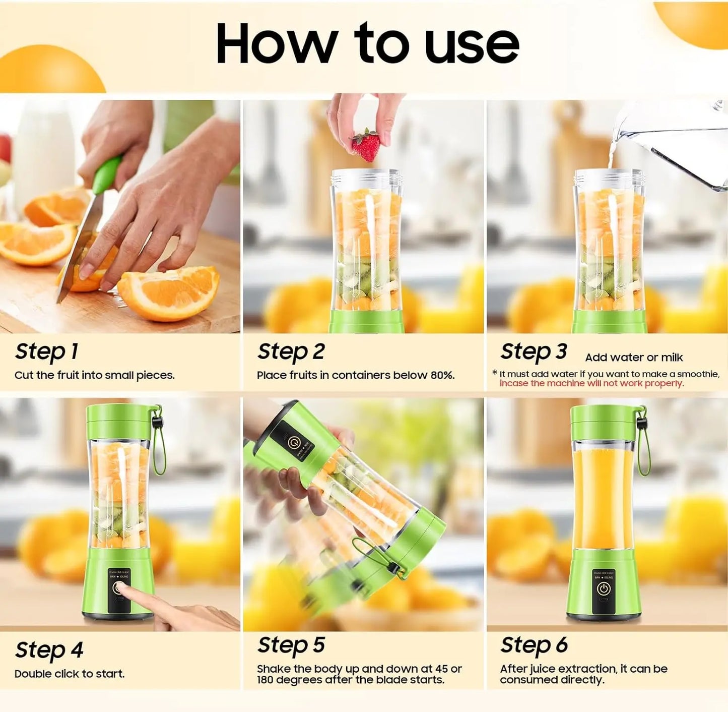 Electric Juicer Mini Portable Blender Fruit Mixers Fruit Extractors Multifunction Juice Maker Machine Blender Smoothies Mixer