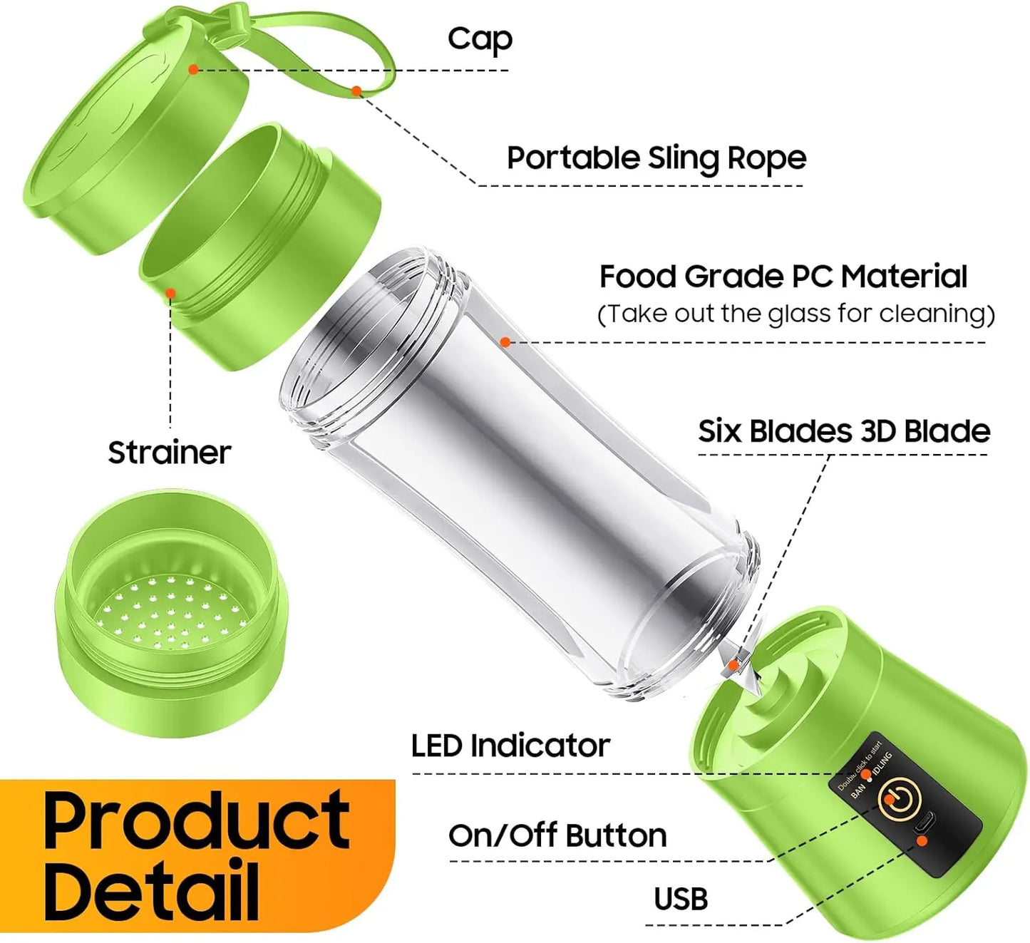 Electric Juicer Mini Portable Blender Fruit Mixers Fruit Extractors Multifunction Juice Maker Machine Blender Smoothies Mixer